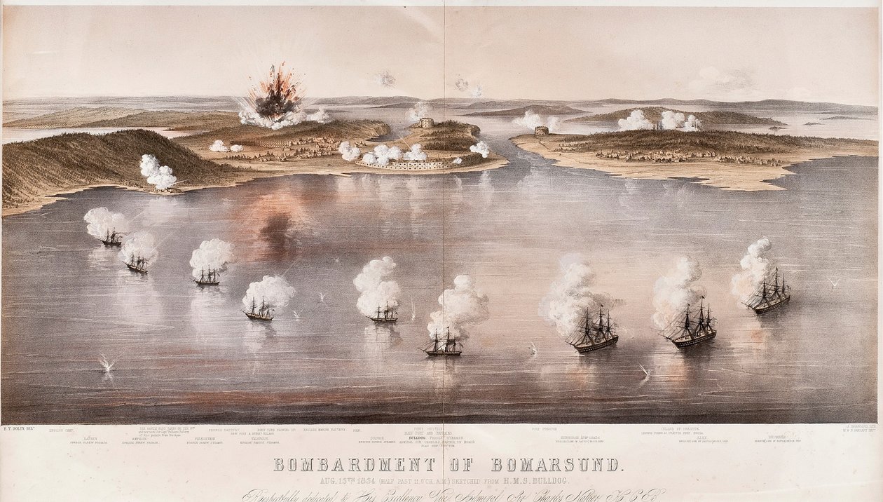 Bombardement af Bomarsund, 1854 af Edwin Thomas Dolby