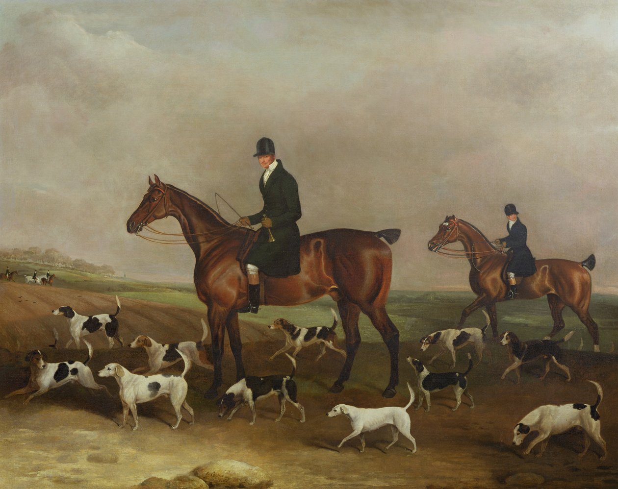 Michael Beverley med sin Whipper in and Harriers, 1831 af Edwin W. Cooper
