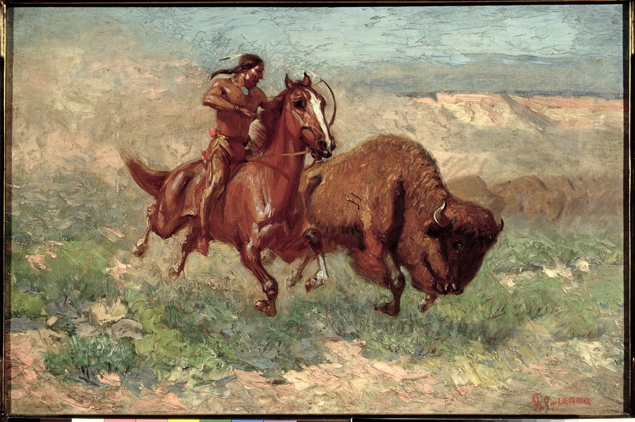 En ung arapaho (olie på lærred) af Edwin Willard Deming