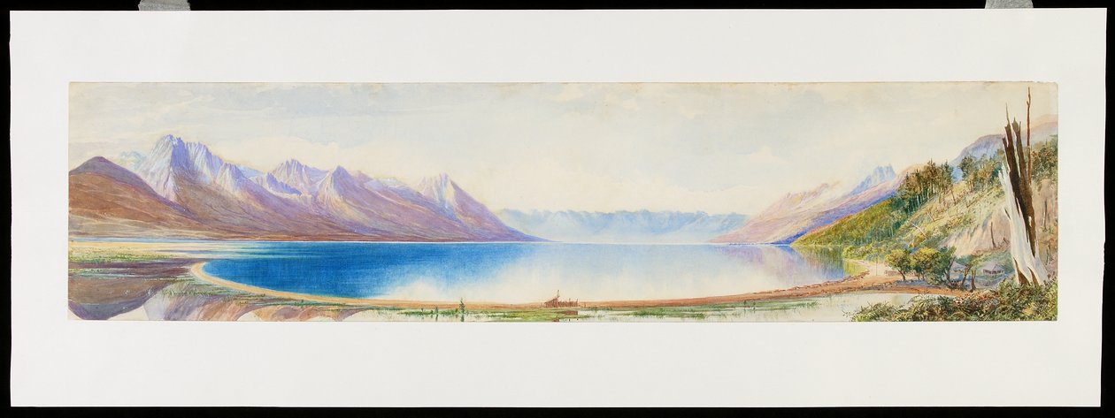 Den øvre rækkevidde af Lake Wakatipu, ser mod syd, Sydøen, New Zealand af Edwyn Frederick Temple