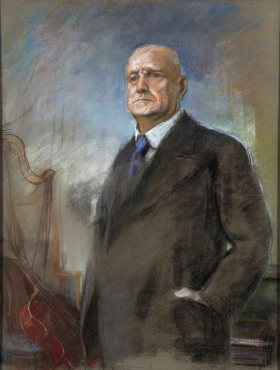 Jean (Johan) Sibelius (1865-1957) - Eero Jaernefelt (1863-1937). Pastel på pap Dimension : 87x51 cm Privat samling af Eero Järnefelt