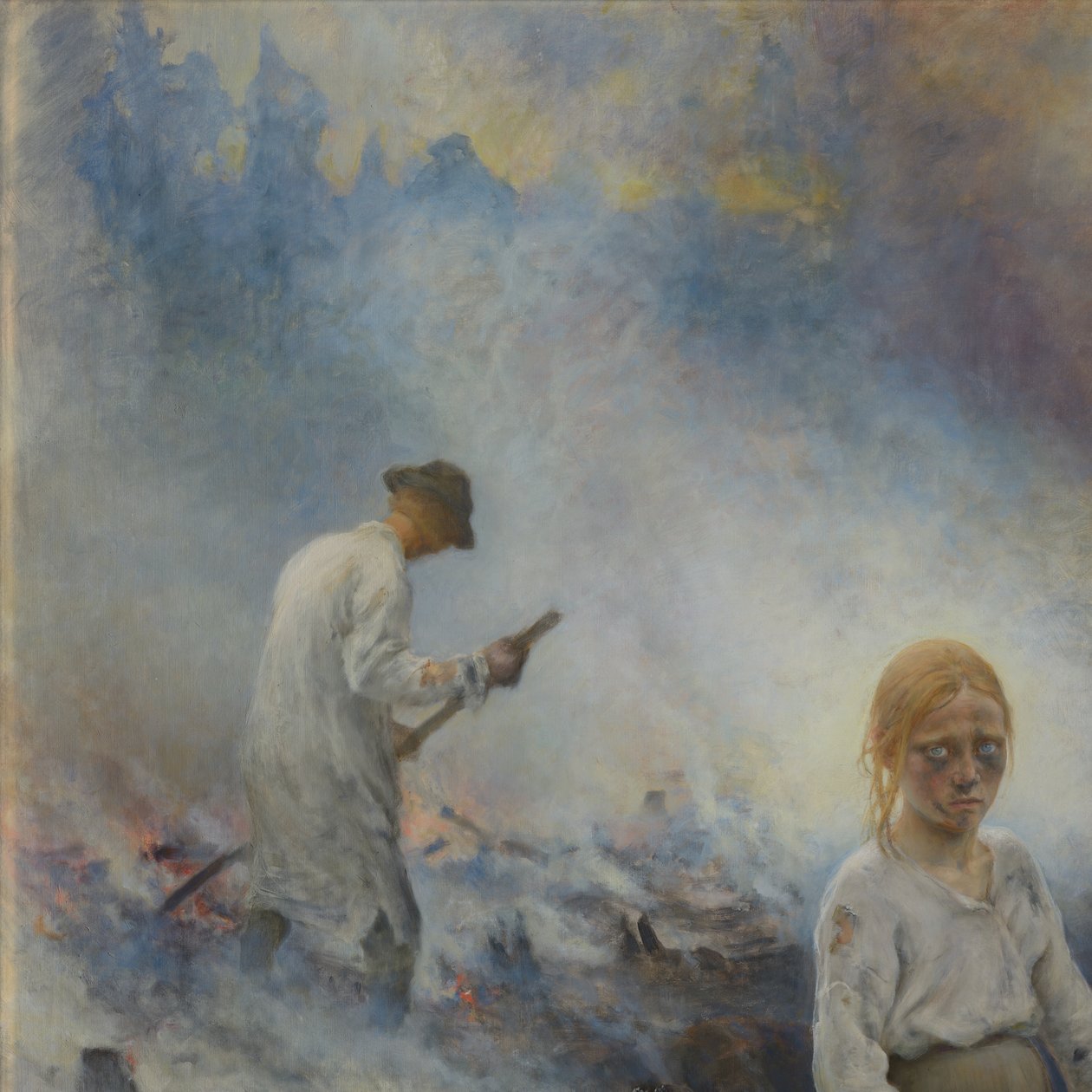 Under åget (Afbrænding af kvas) af Eero Järnefelt