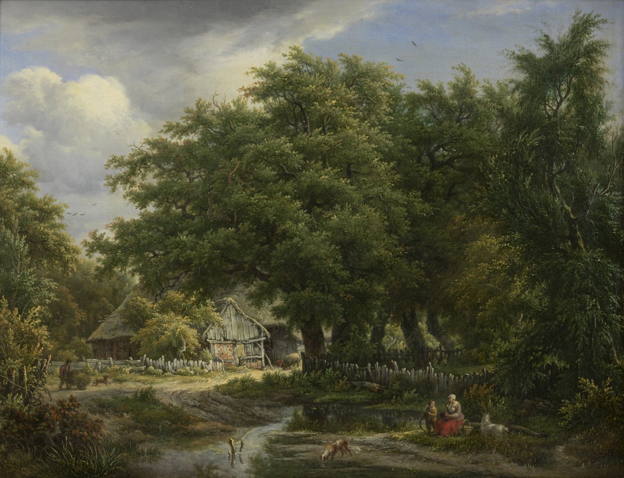Stuehus mellem træer (Emmen) af Egbert van Drielst  