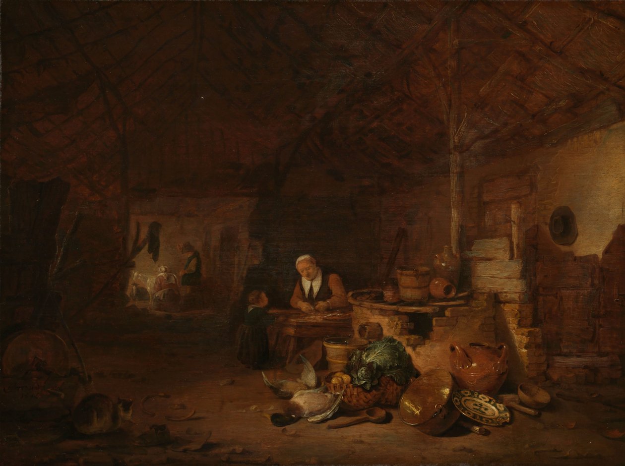 Interiør af en lade af Egbert Lievensz. van der Poel