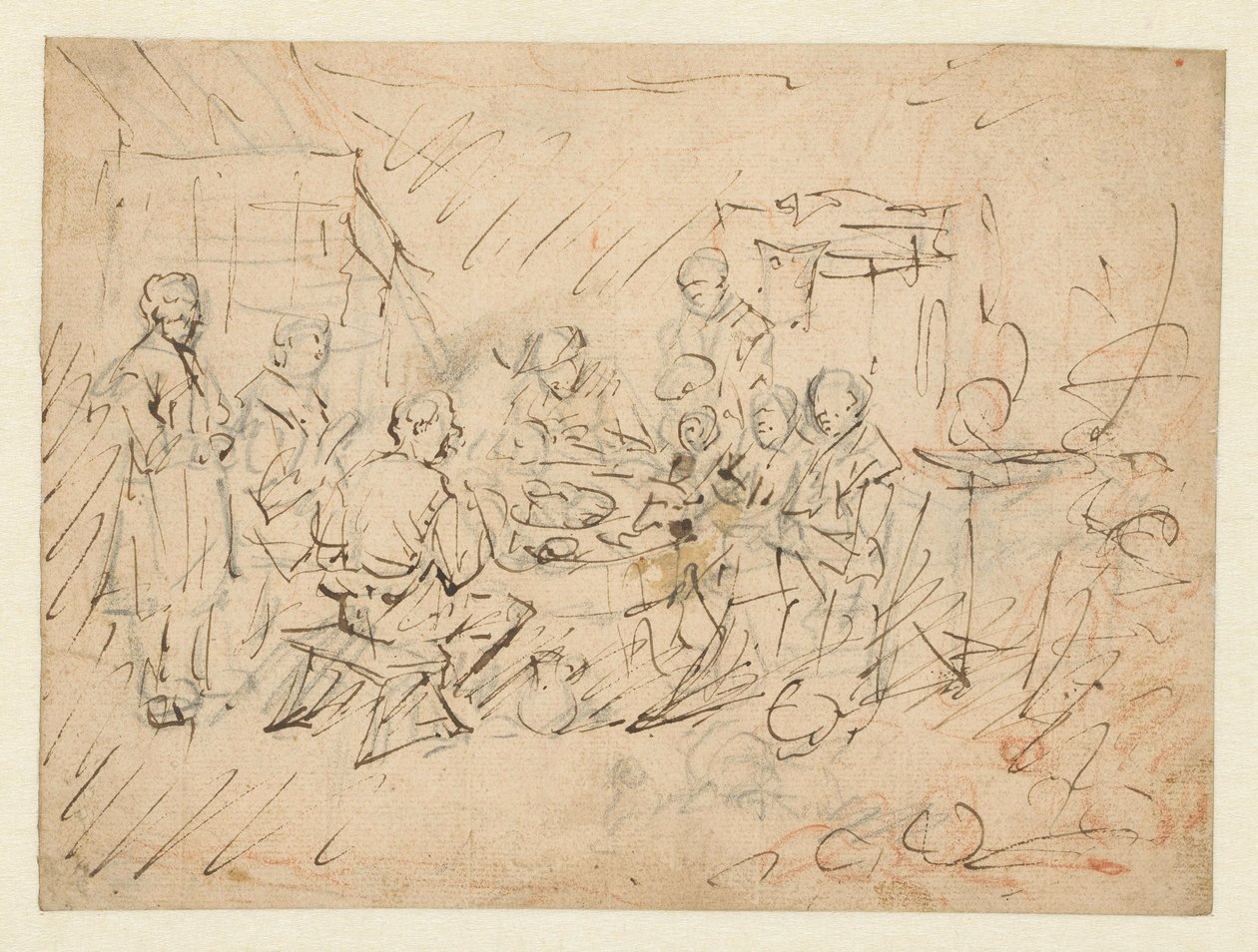 Interiør med en bondefamilie, der spiser af Egbert van Heemskerck (I)