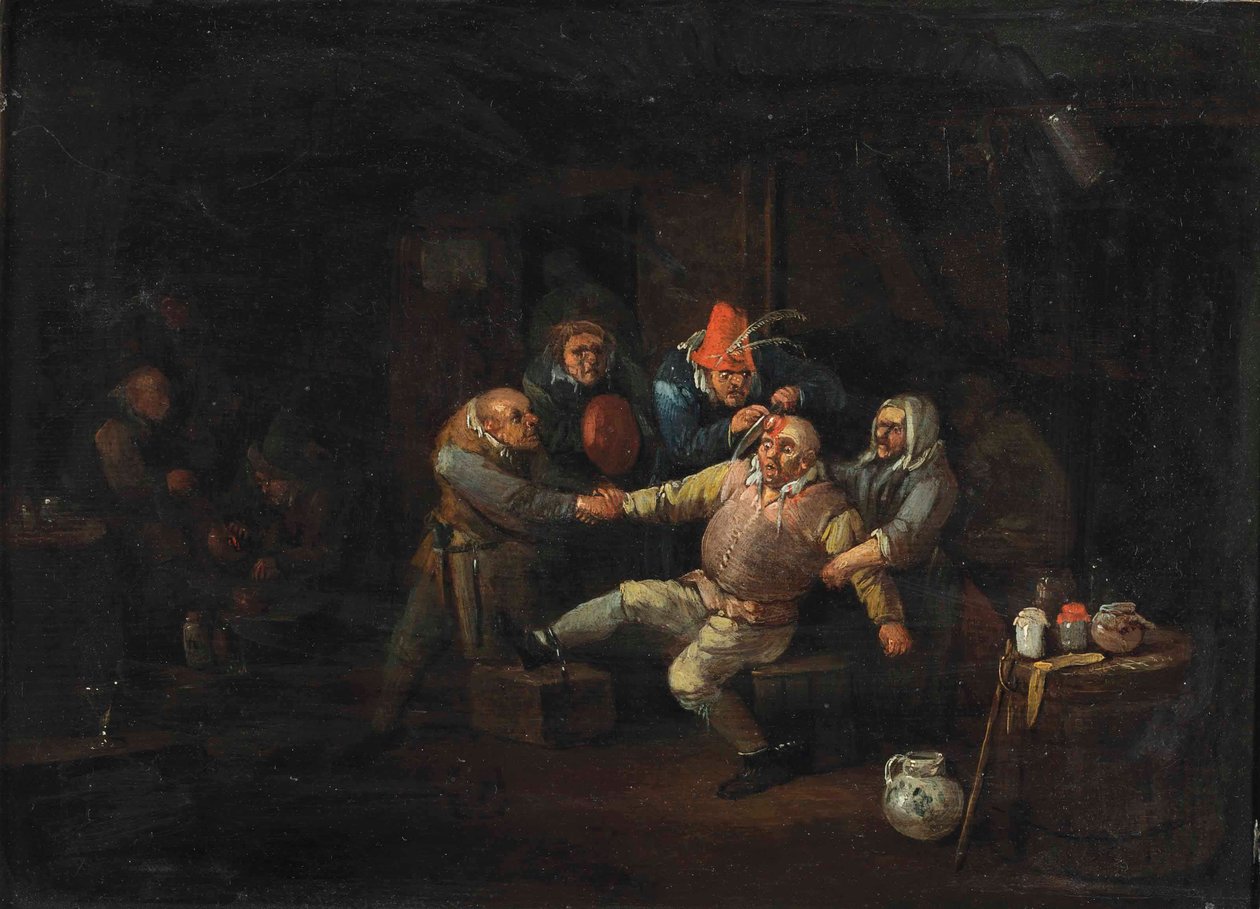 Kirurgens besøg (olie på panel) af Egbert van II The Younger Heemskerk