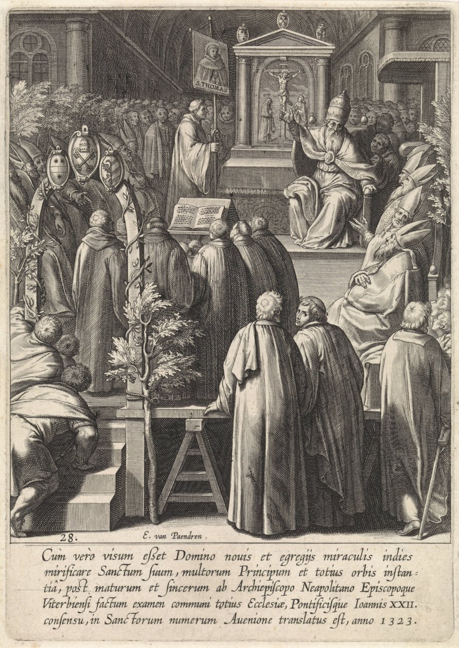 Kanonisering af Thomas Aquinas The Life of Saint Thomas Aquinas (serietitel) af Egbert van Panderen