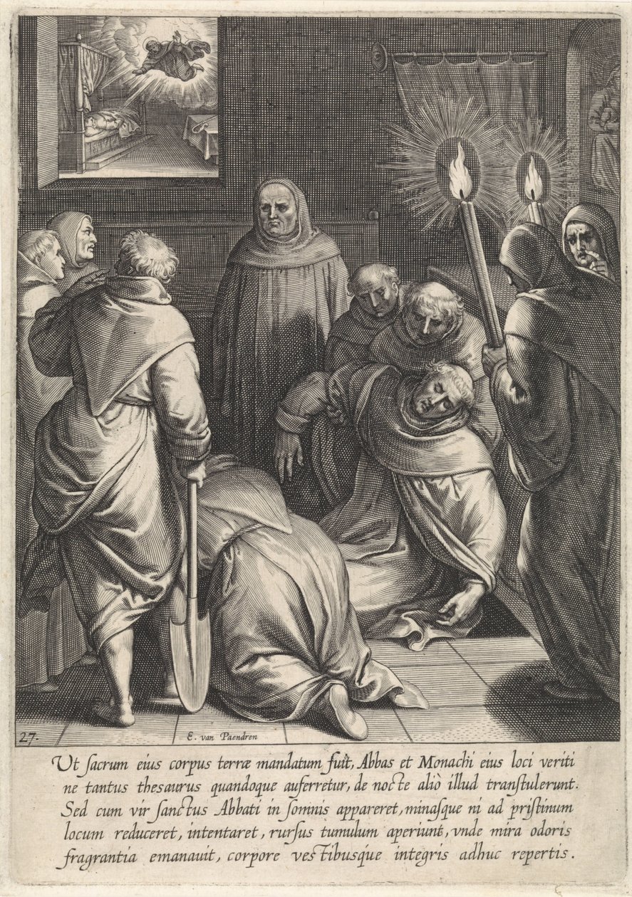 Udgravning af liget af Thomas Aquinas The Life of Saint Thomas Aquinas (serietitel) af Egbert van Panderen
