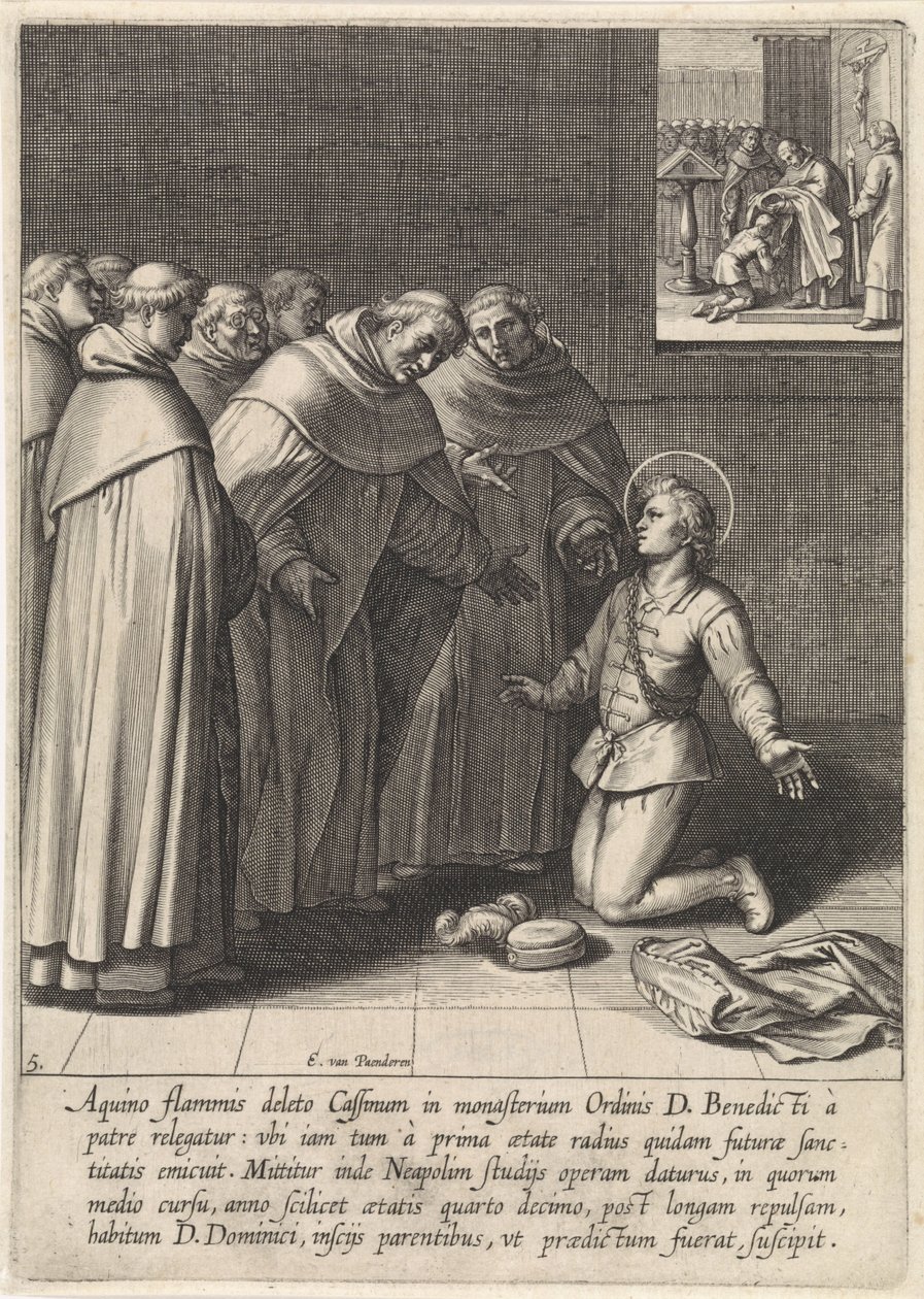 Thomas Aquinas slutter sig til Dominikanerordenen The Life of Saint Thomas Aquinas (serietitel) af Egbert van Panderen