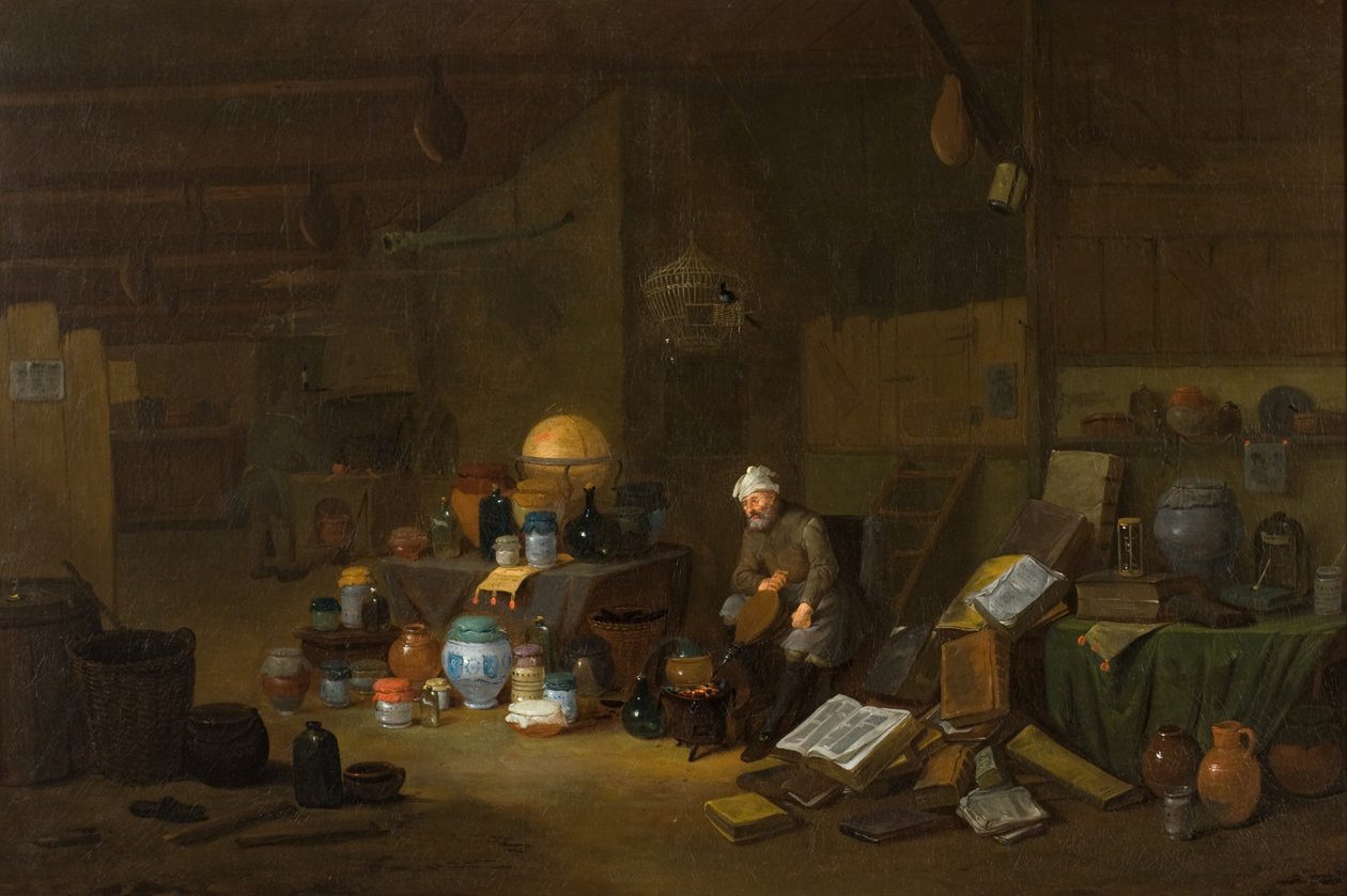 Alkymisten af Egbert van the Elder (studio of) Heemskerck