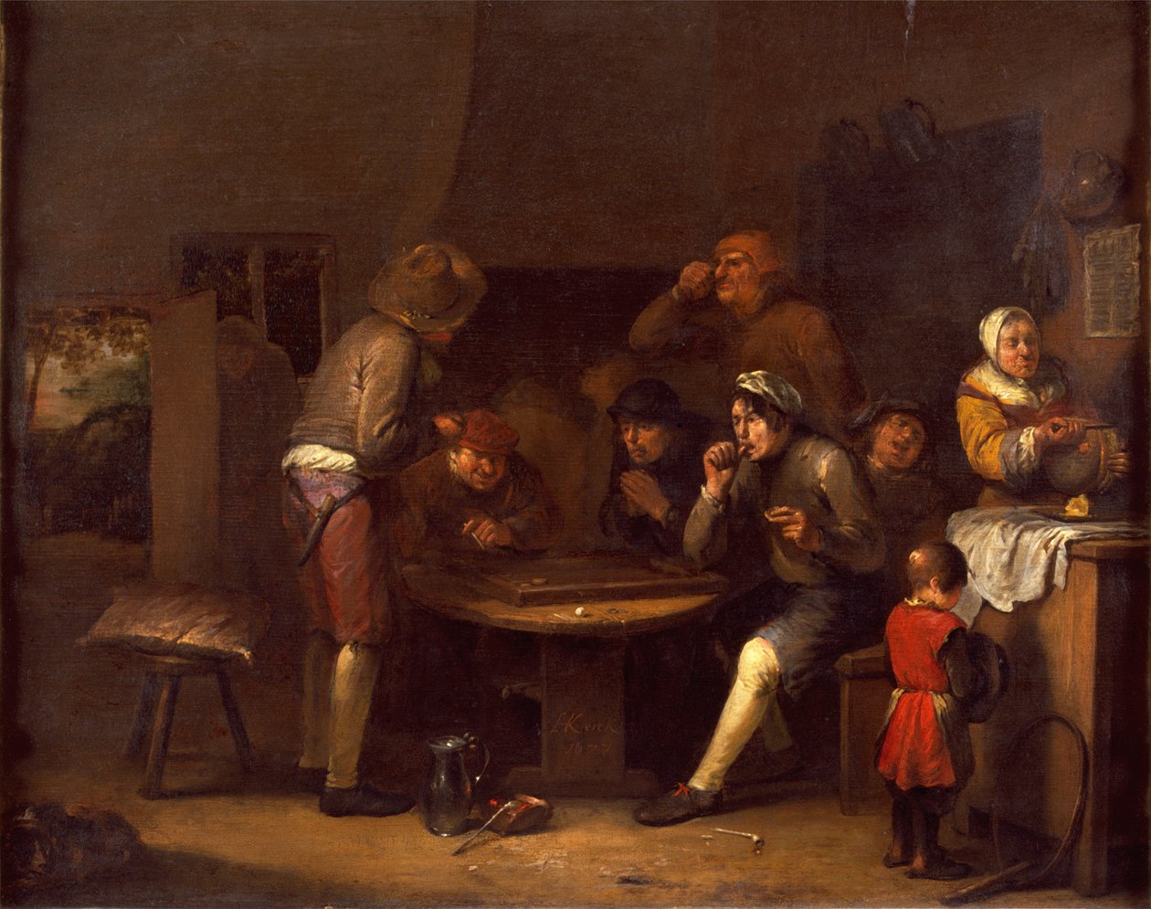 Interiør af et stuehus, 1677 af Egbert van the Elder Heemskerck