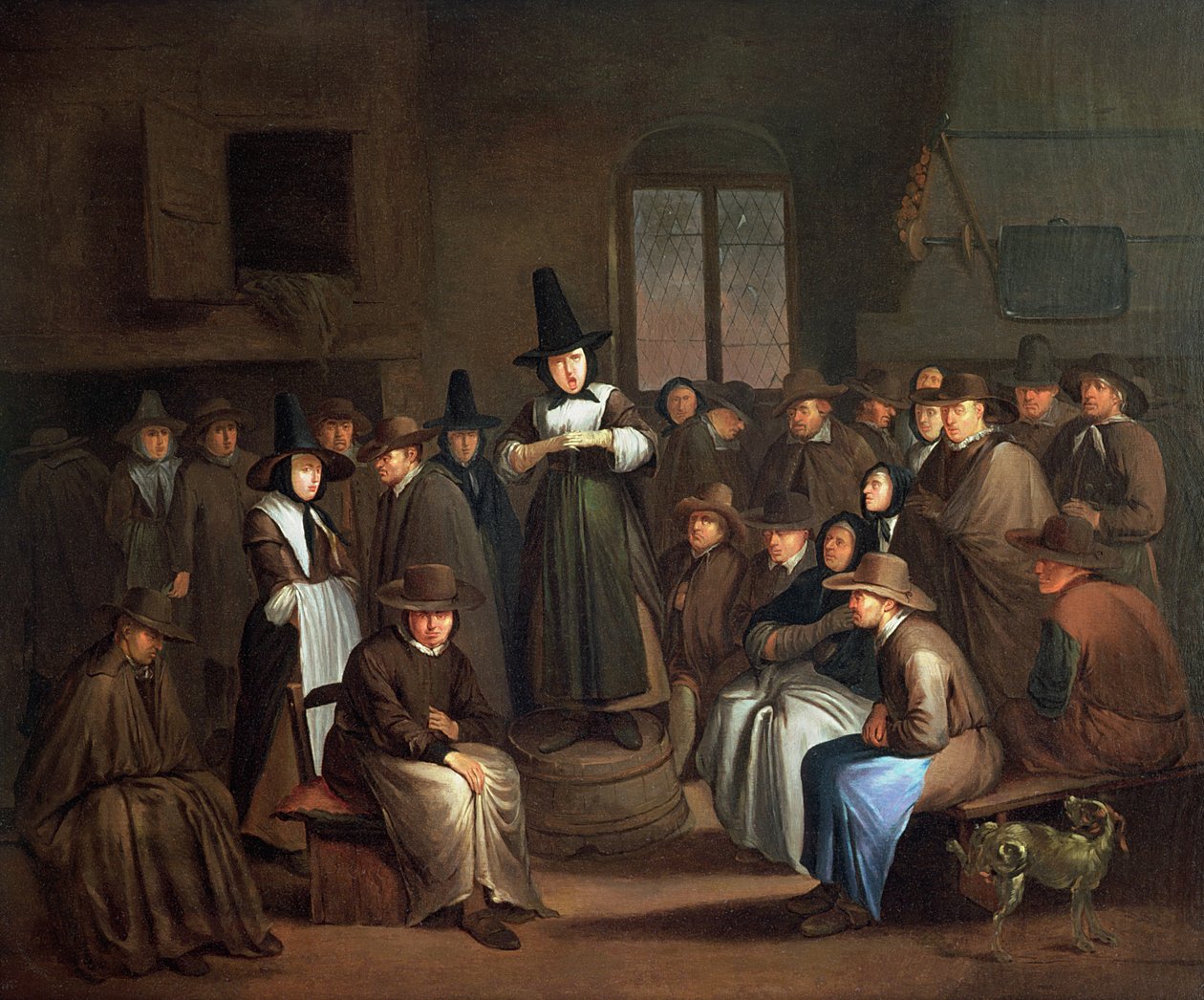 Et kvækermøde af Egbert van the Elder Heemskerk