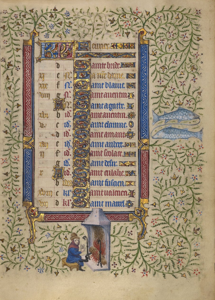 Kalenderside for februar; At holde varmen: Fiskene af Egerton Master