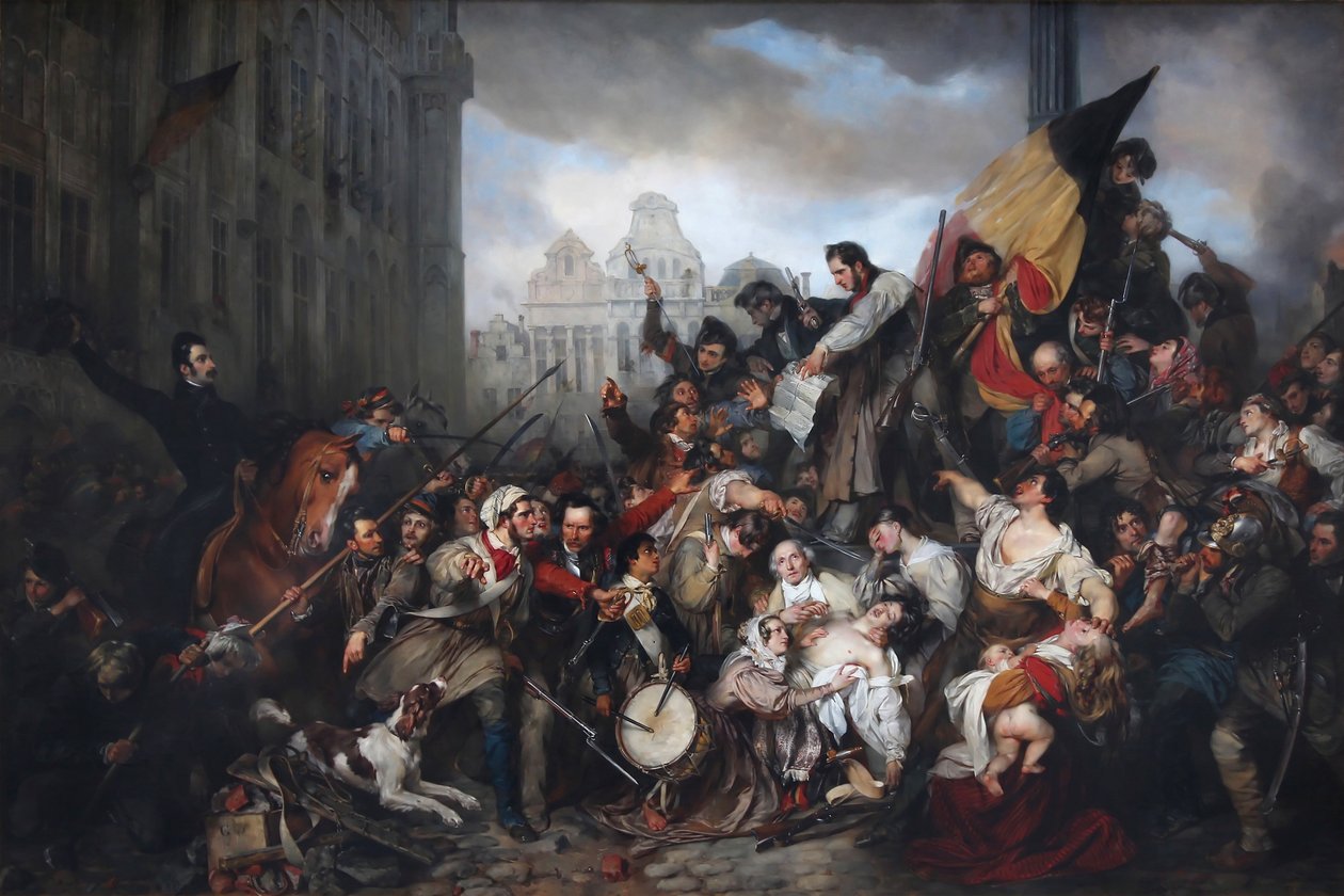 Episode af septemberdagene 1830 af Egide Charles Gustave Wappers