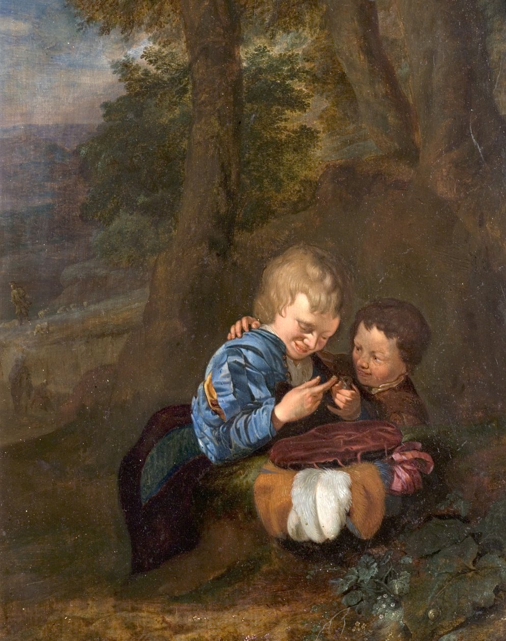 To drenge med en fugl af Eglon van der Neer