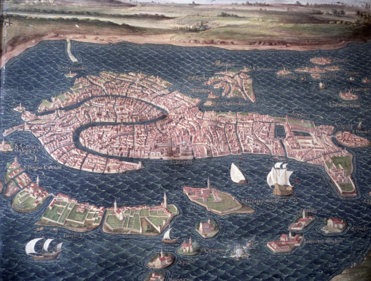 Venedig, detalje fra Galleria dell Carte Geografiche, 1580-83 af Ignazio Danti