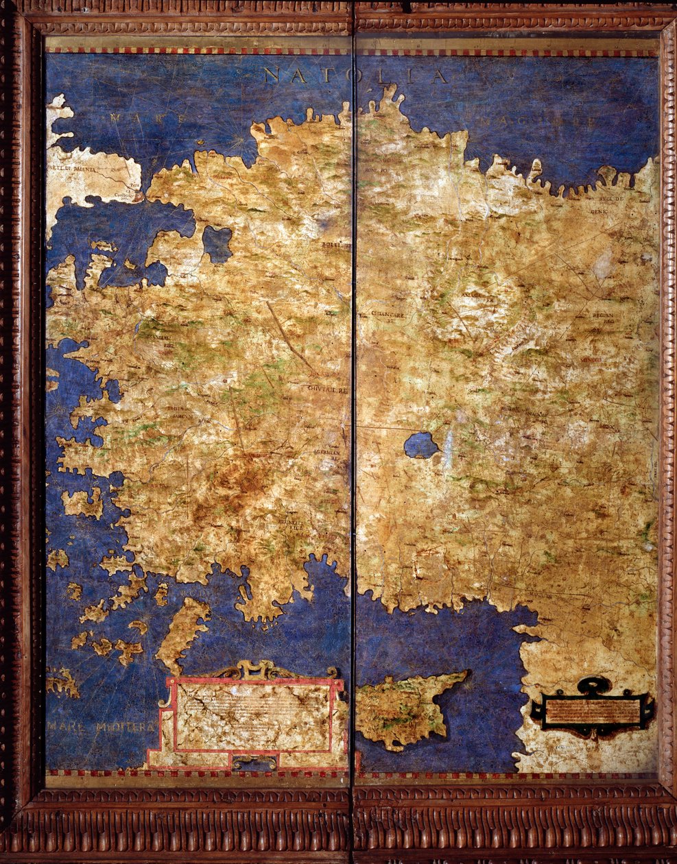 Anatolia Map lavet af Egnazio Danti (1536-1586) matematiker, kosmograf og italiensk arkitekt. Omkring 1567. Firenze, Palazzo Vecchio, Sala del Mappamondo af Egnazio Danti