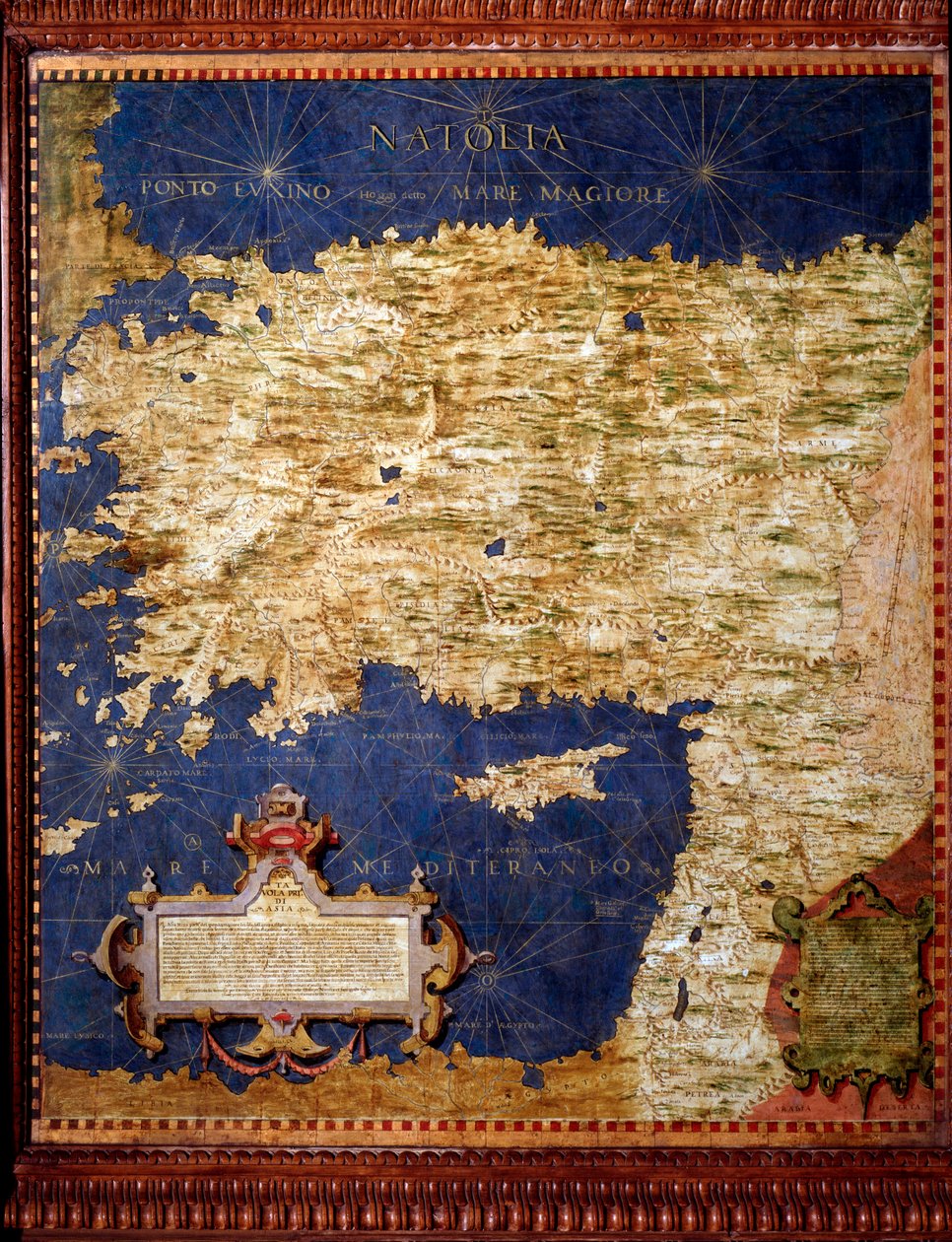 Anatolia Map lavet af Egnazio Danti (1536-1586) matematiker, kosmograf og italiensk arkitekt. Omkring 1567. Firenze, Palazzo Vecchio, Sala del Mappamondo af Egnazio Danti