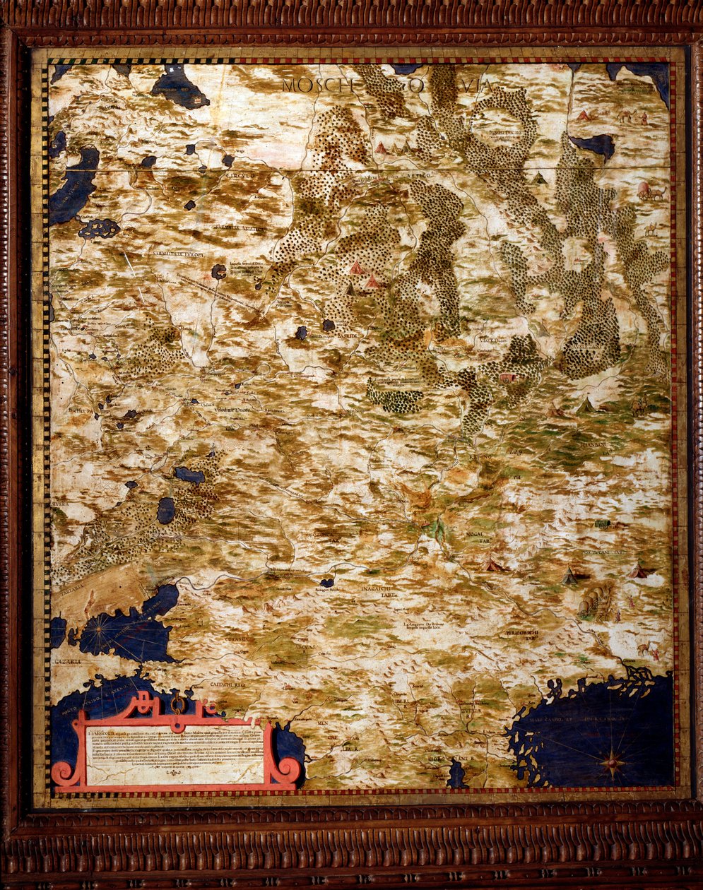 Moskva-regionen Kort af Egnazio Danti (1536-1586) matematiker, kosmograf og italiensk arkitekt. Omkring 1567. Firenze, Palazzo Vecchio, Sala del Mappamondo af Egnazio Danti