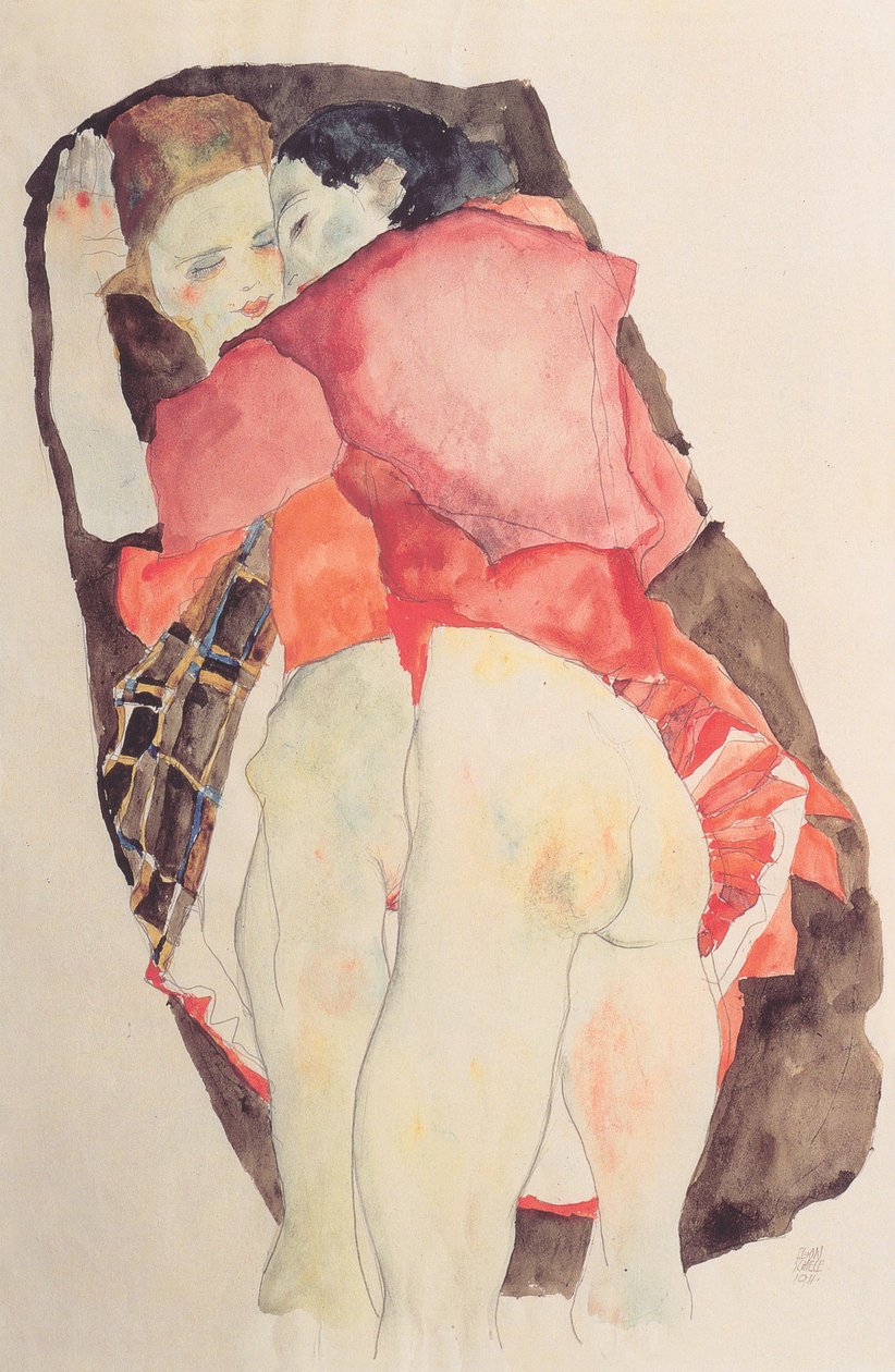 To piger af Egon Schiele