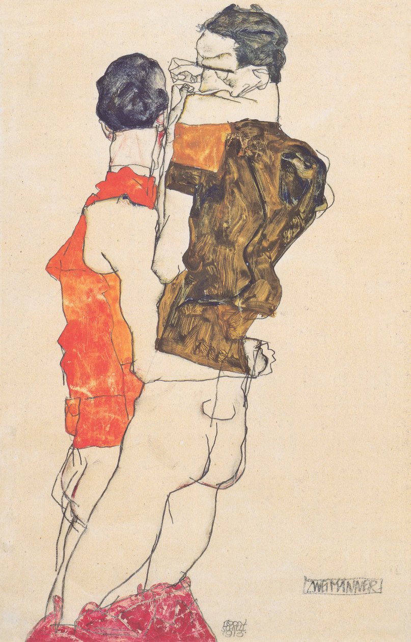 To mænd af Egon Schiele