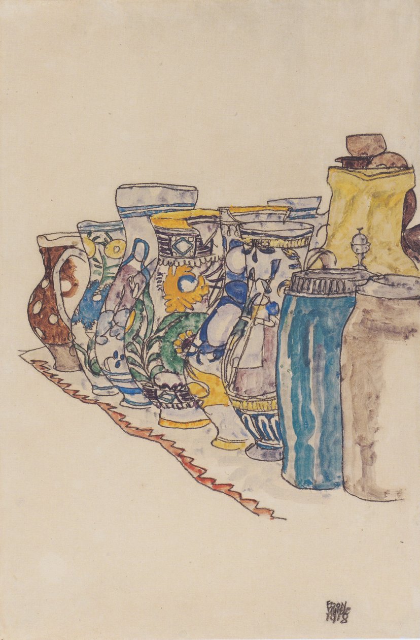 Malede bondekander af Egon Schiele