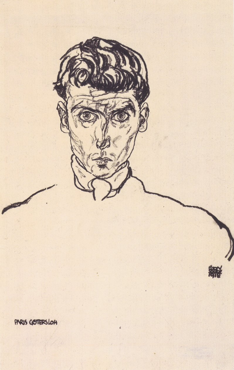 Portræt af Albert Paris Gütersloh af Egon Schiele