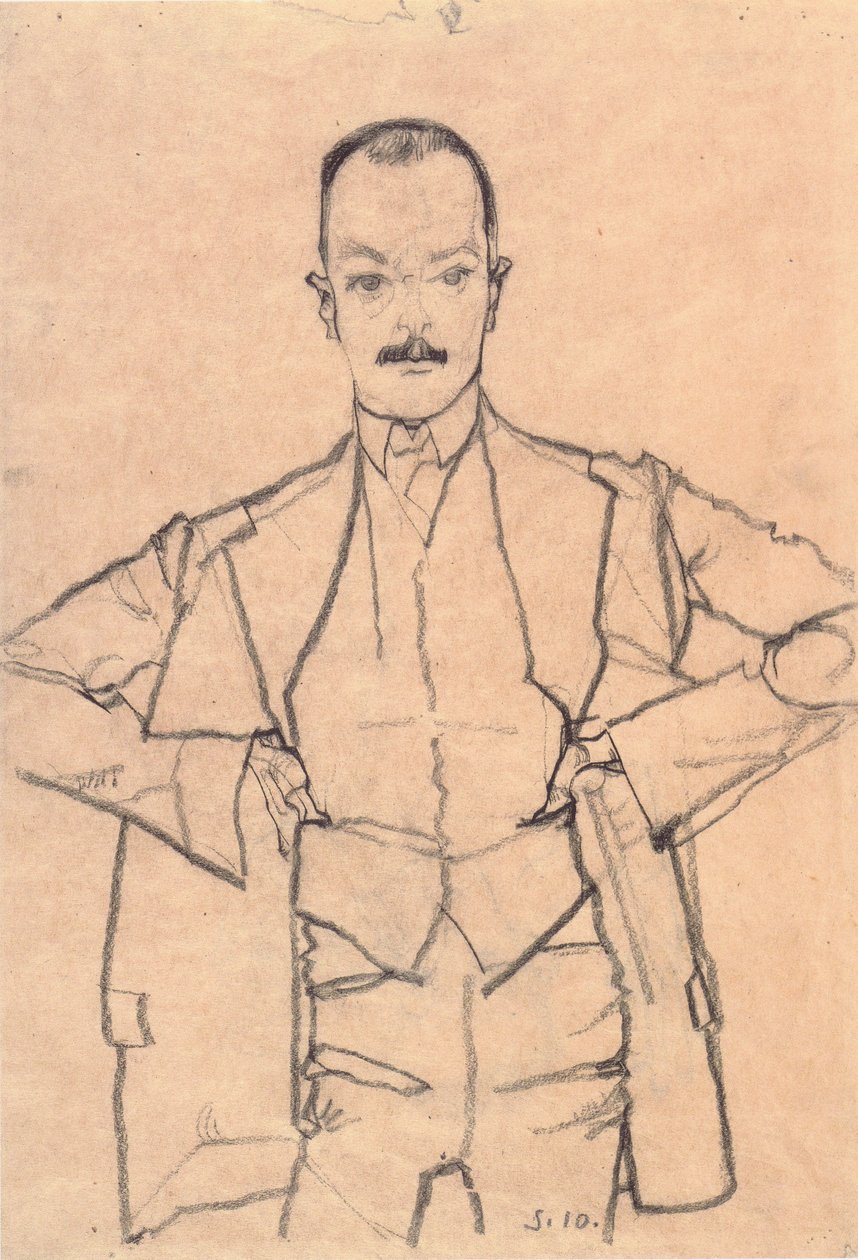 Portræt af Arthur Roessler af Egon Schiele