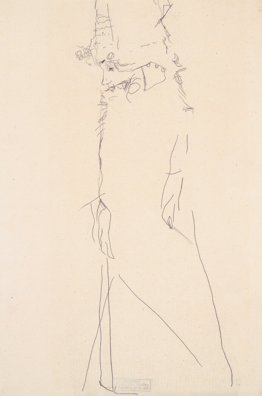 Portræt af Gerti Schiele med lukkede øjne af Egon Schiele