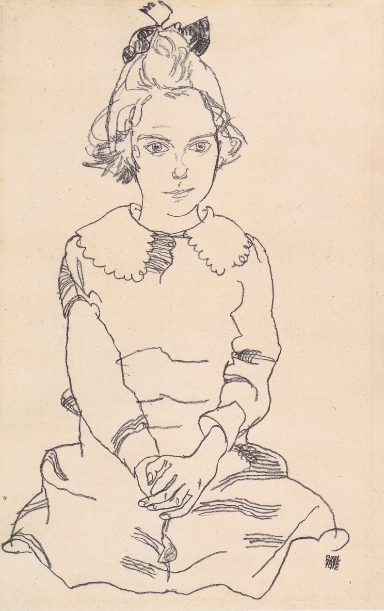 Portræt af Maria Steiner af Egon Schiele