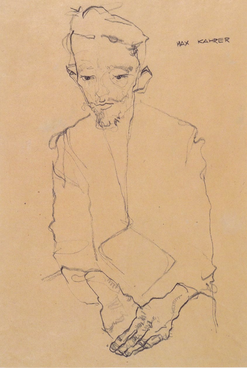 Portræt af Max Kahrer af Egon Schiele