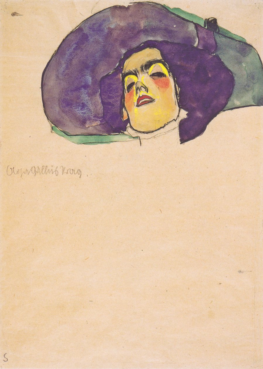 Portræt af Olga Gallus Prag af Egon Schiele