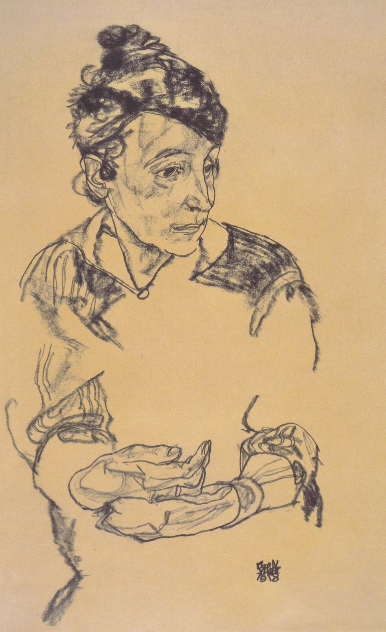 Kunstnerens mor af Egon Schiele