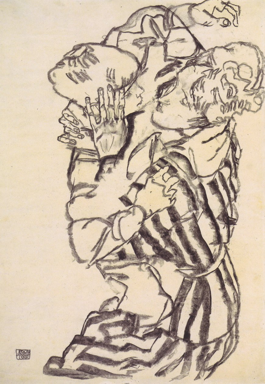 Edith Schiele med sin nevø af Egon Schiele