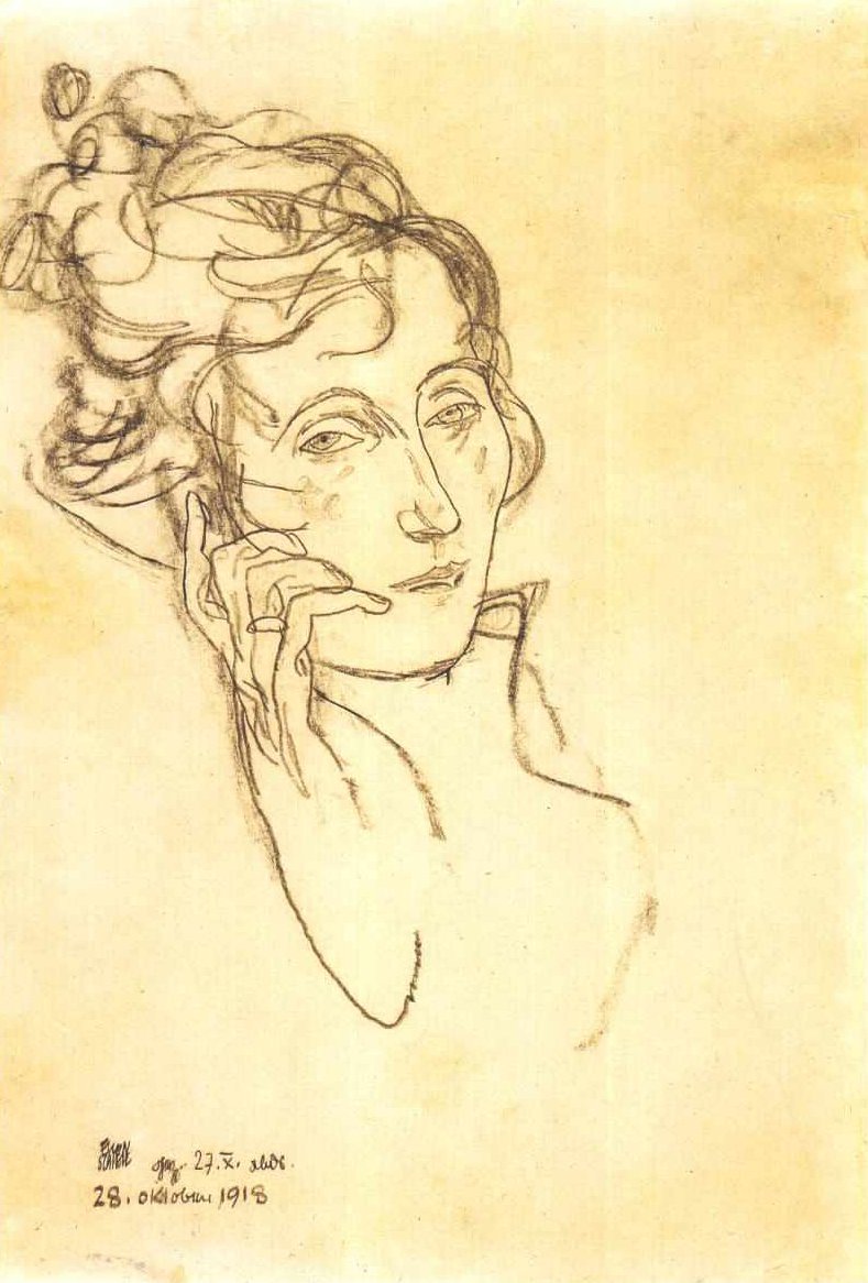 Edith Schiele dør af Egon Schiele