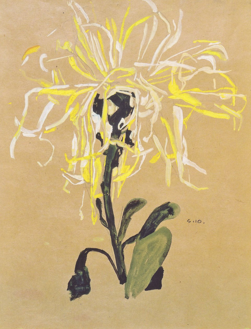 Gul krysantemum af Egon Schiele