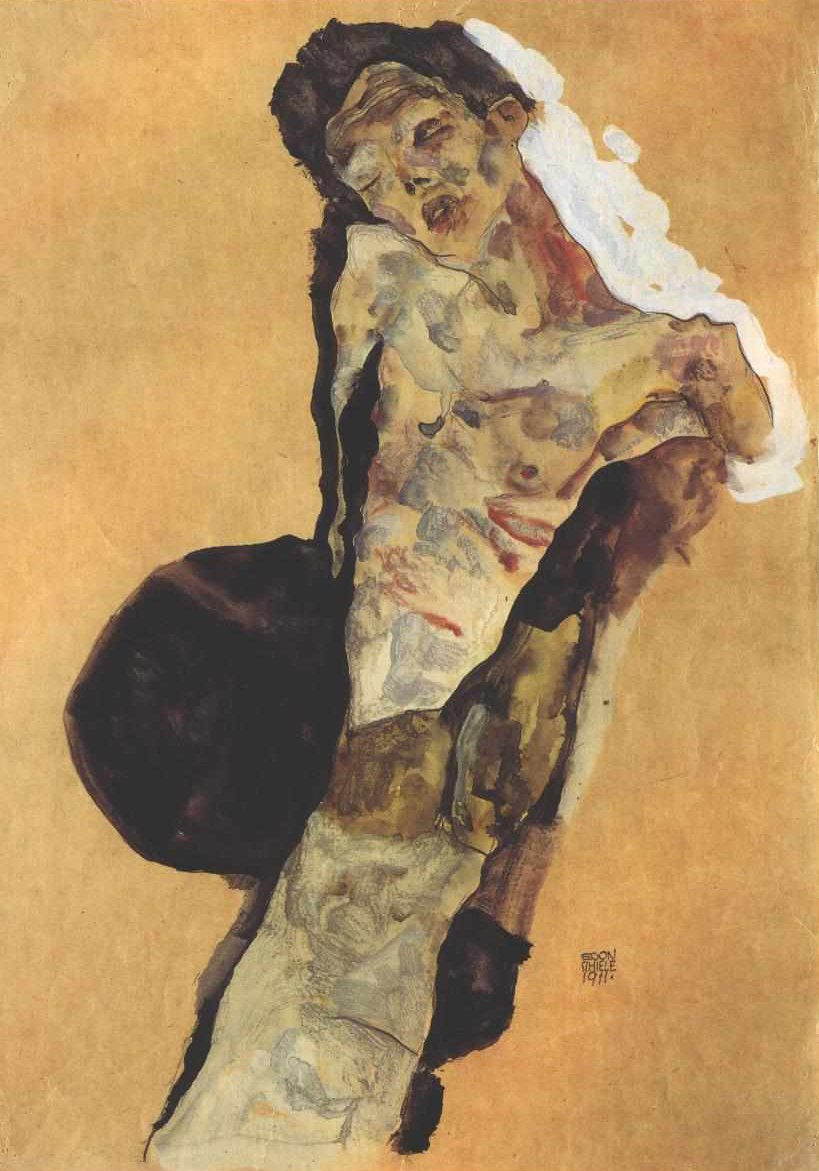 Selvpræsentation på halv tid af Egon Schiele