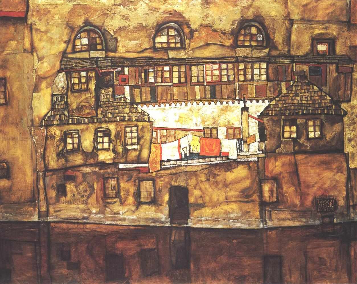 Hus ved floden af Egon Schiele
