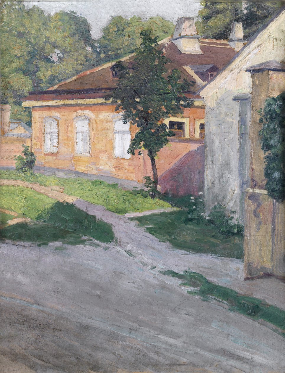Hus i Hütteldorf af Egon Schiele