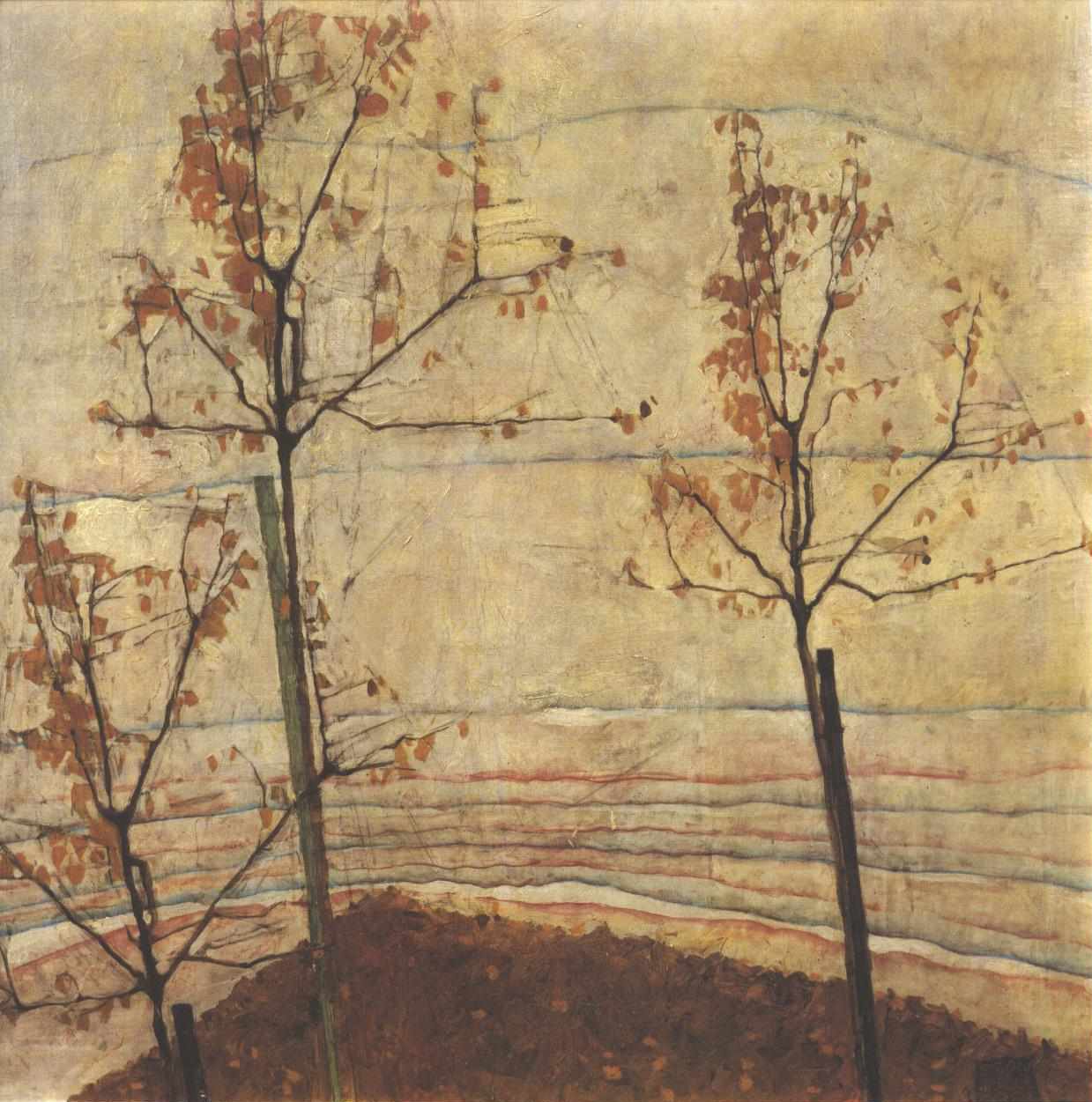 Efterårstræer I af Egon Schiele