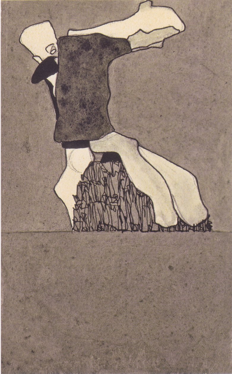Sammensætning med to figurer af Egon Schiele