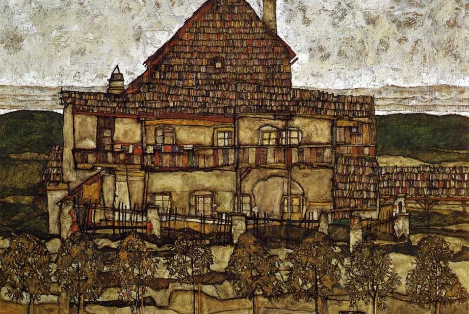 Leopold Museum, Wien. Hus med helvedesild. af Egon Schiele
