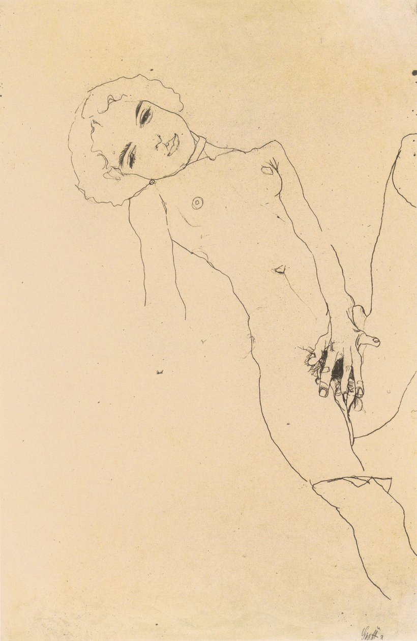 Pige onanerer af Egon Schiele