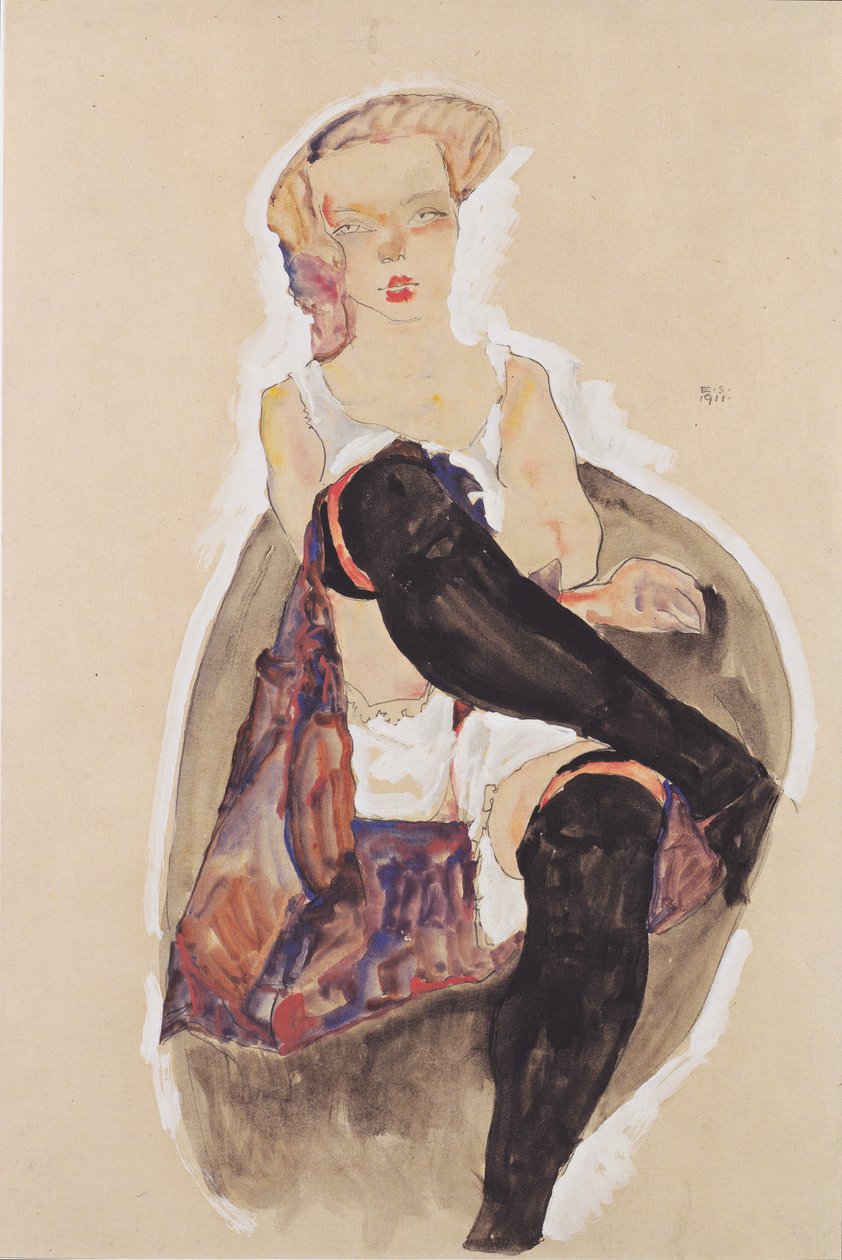 Pige på tværs af Egon Schiele
