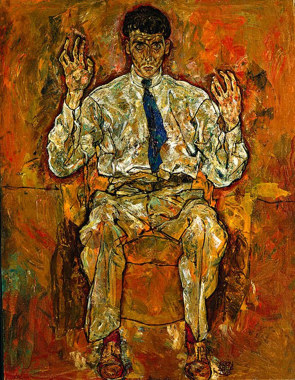 Portræt af Albert Paris von Gütersloh af Egon Schiele