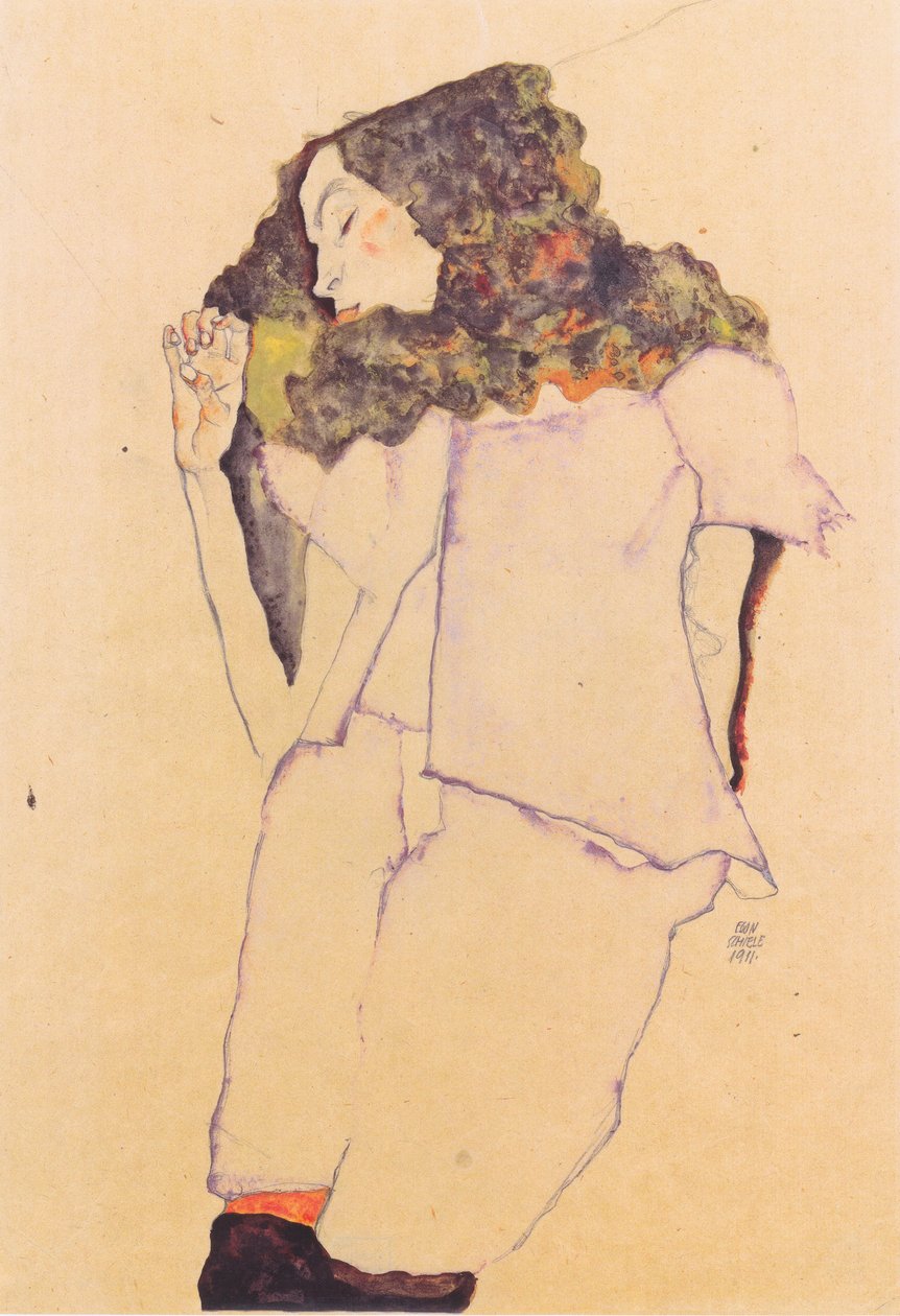 Sovende pige af Egon Schiele