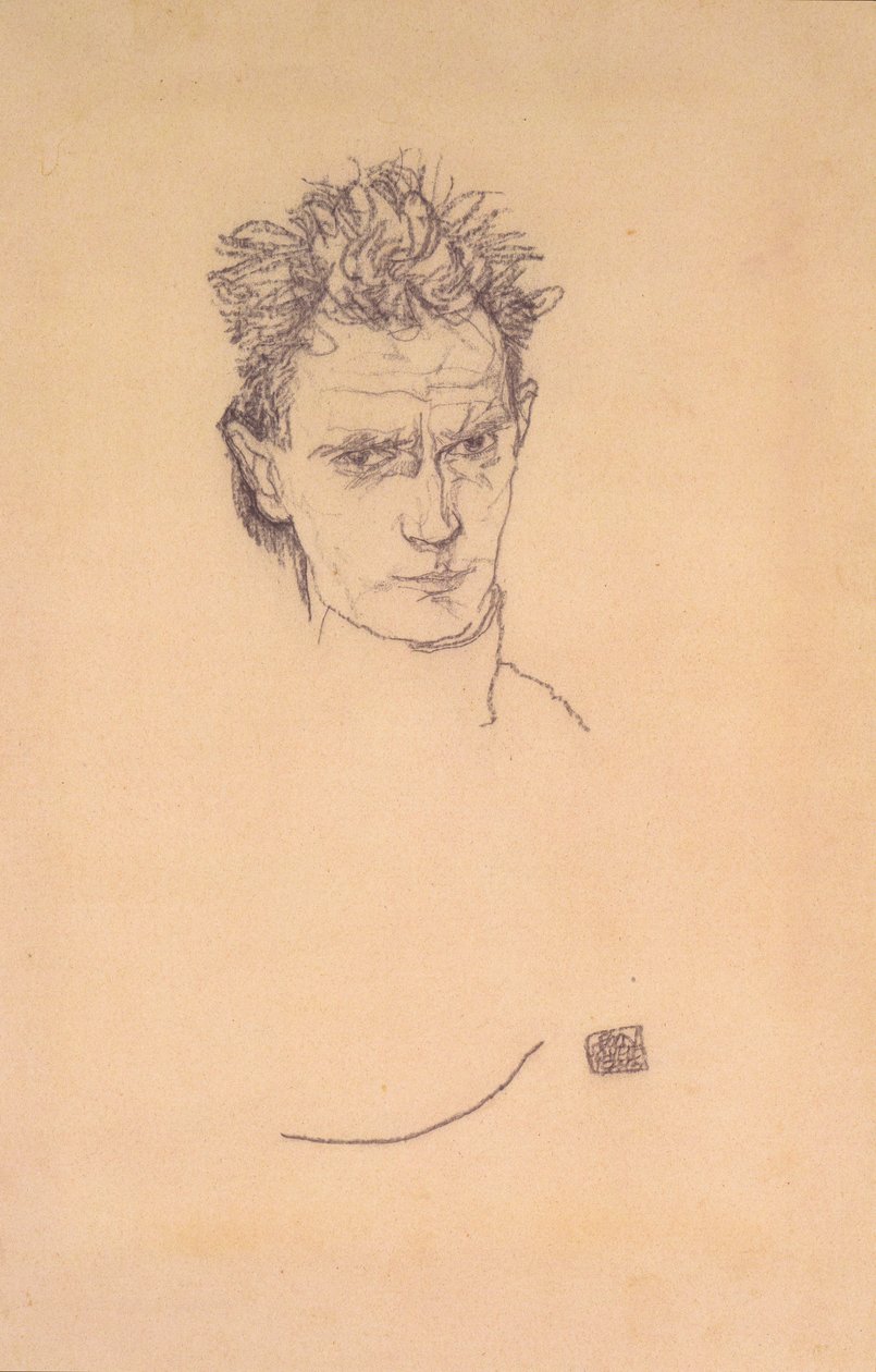 Selvportræt i uniform af Egon Schiele