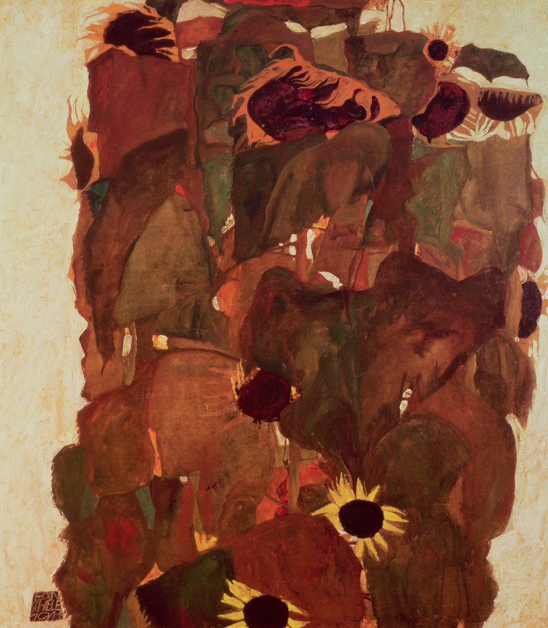 Solsikker II, 1911 af Egon Schiele