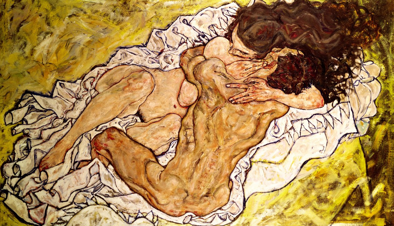 Omfavnelsen, 1917 af Egon Schiele