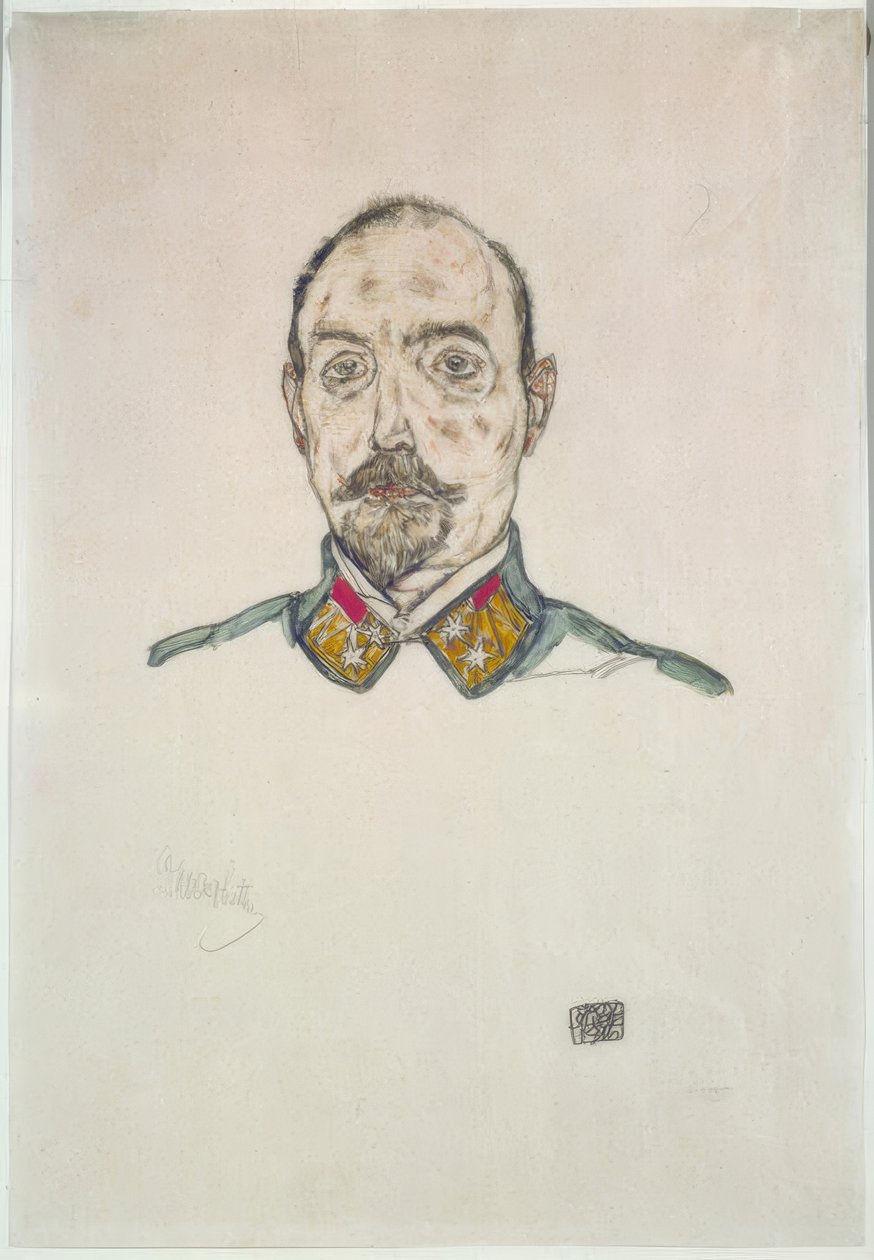 Østrigsk officer af Egon Schiele